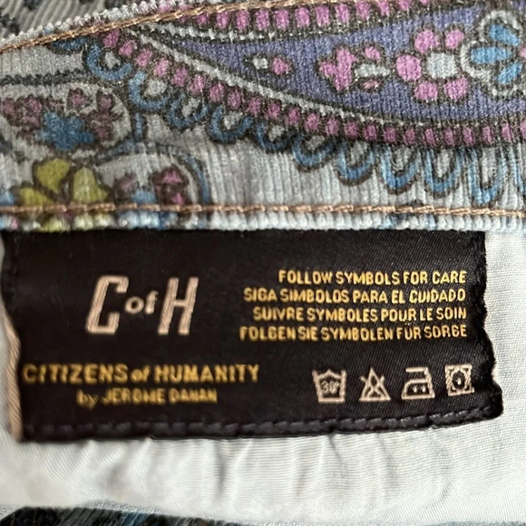 Citizens of Humanity Paisley Print Corduroy Cut Off Shorts - NWOT - Size 27 - Picture 6 of 8